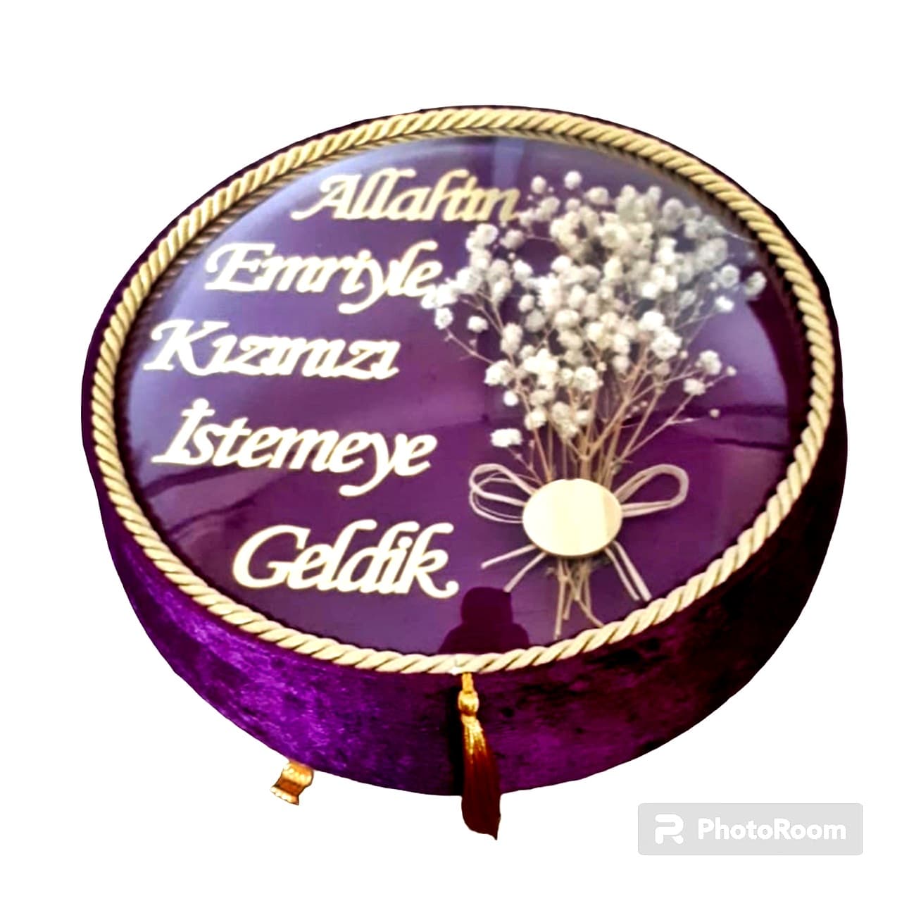 ALLAHIN EMRİYLE KIZINIZI İSTEMEYE GELDİK KADİFE KUTU MOR
