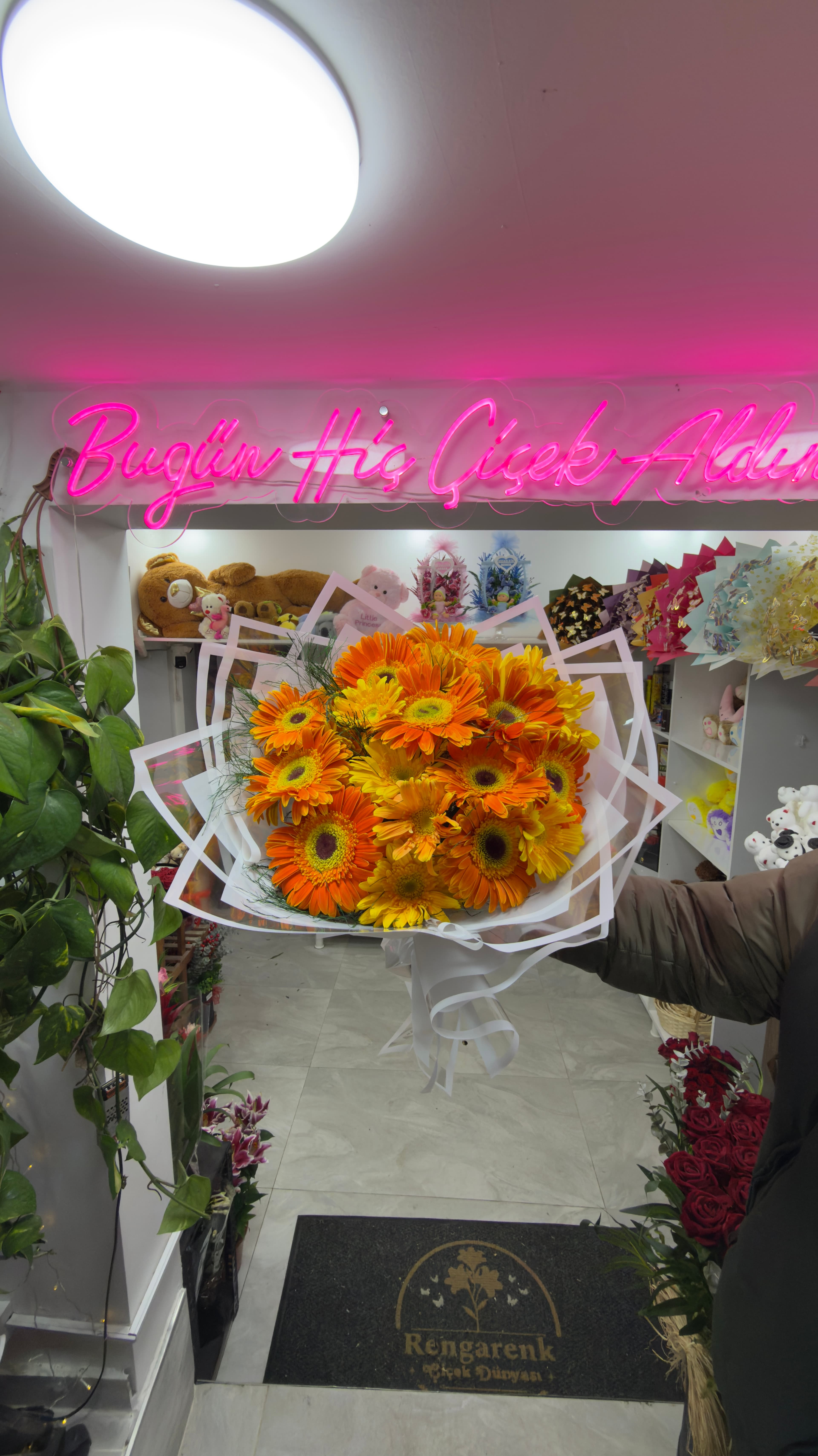 TURUNCU SARI GERBERA BUKET